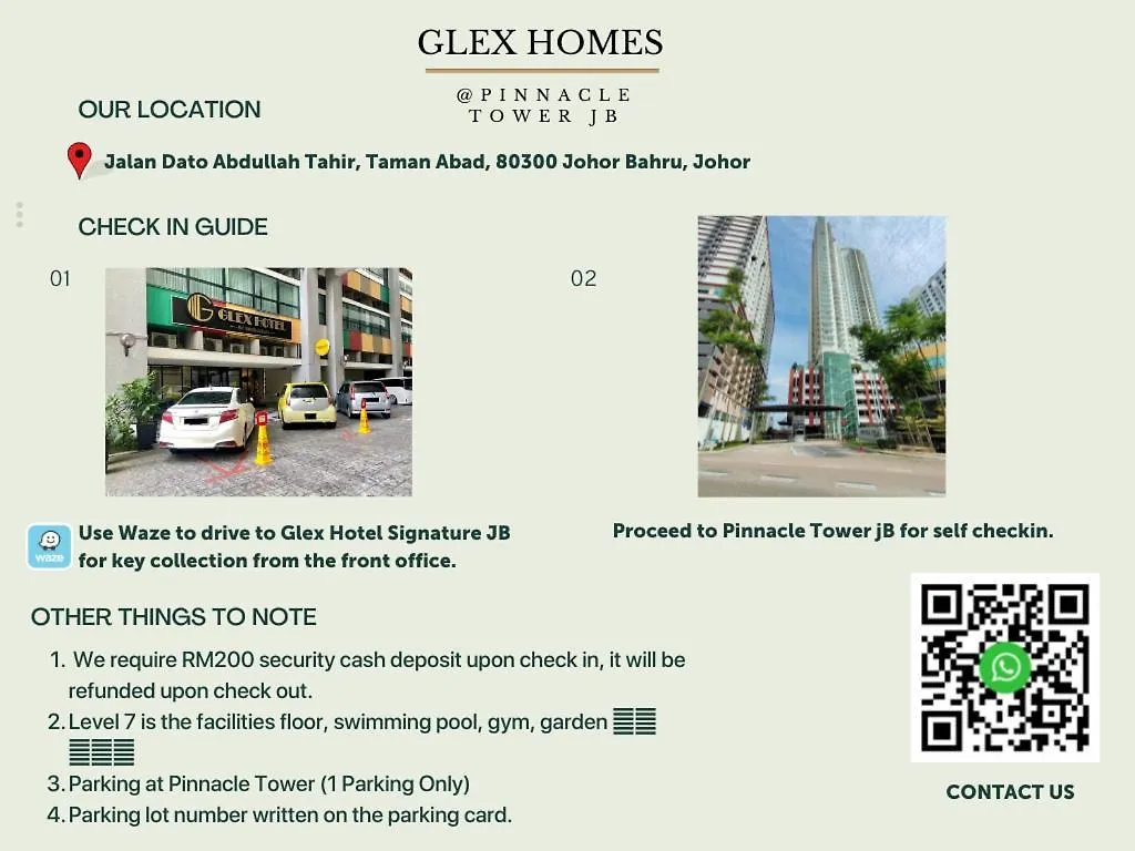 Apartment Glex Homes, Pinnacle Tower Johor Bahru